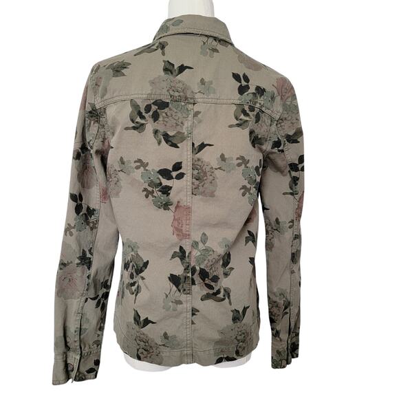 Maurices Jacket Shacket Floral Olive Green 100% Cotton Sz S Gorpcore Casual Boho - Picture 3 of 7